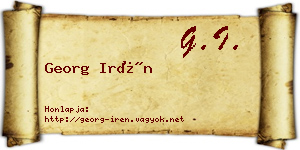 Georg Irén névjegykártya